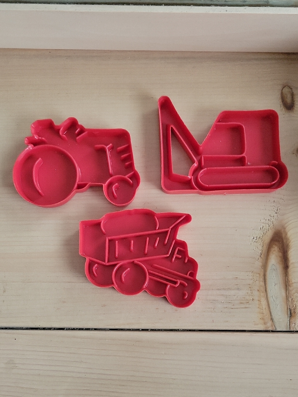 Vintage 1987 Red Construction Style Cookie Cutters - 3